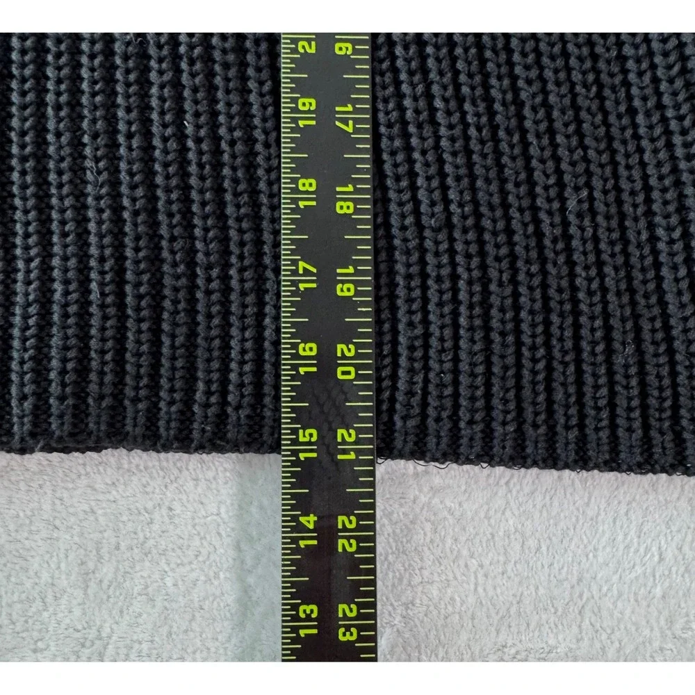 Free People Sweater Women XS Damsel Rib‎ Knit V-neck Bell Sleeve Sweater Black